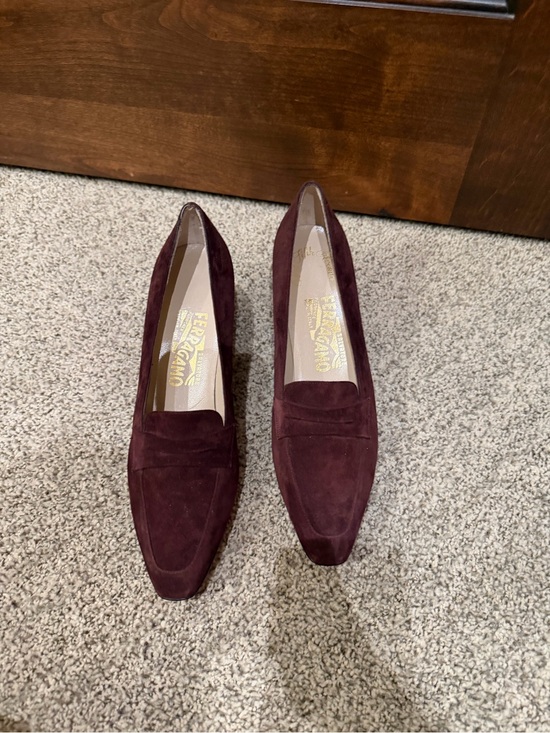 Salvatore Ferragamo Shoes - Salvatore Ferragamo Women's Burgundy Suede Penny Loafers